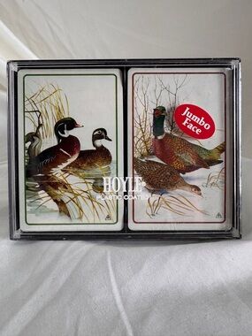 Vintage Hoyle Unwrapped Playing Cards Plastic Coated Jumbo Face Duck & Pheasant